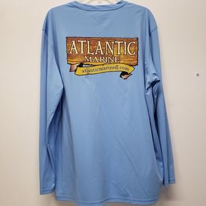 Denali Performance Long Sleeve Fishing Shirt XL Blue Atlantic Marine